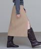 Deuloupisumeon Vertical Line Denim Long Skirt [L.Beige]