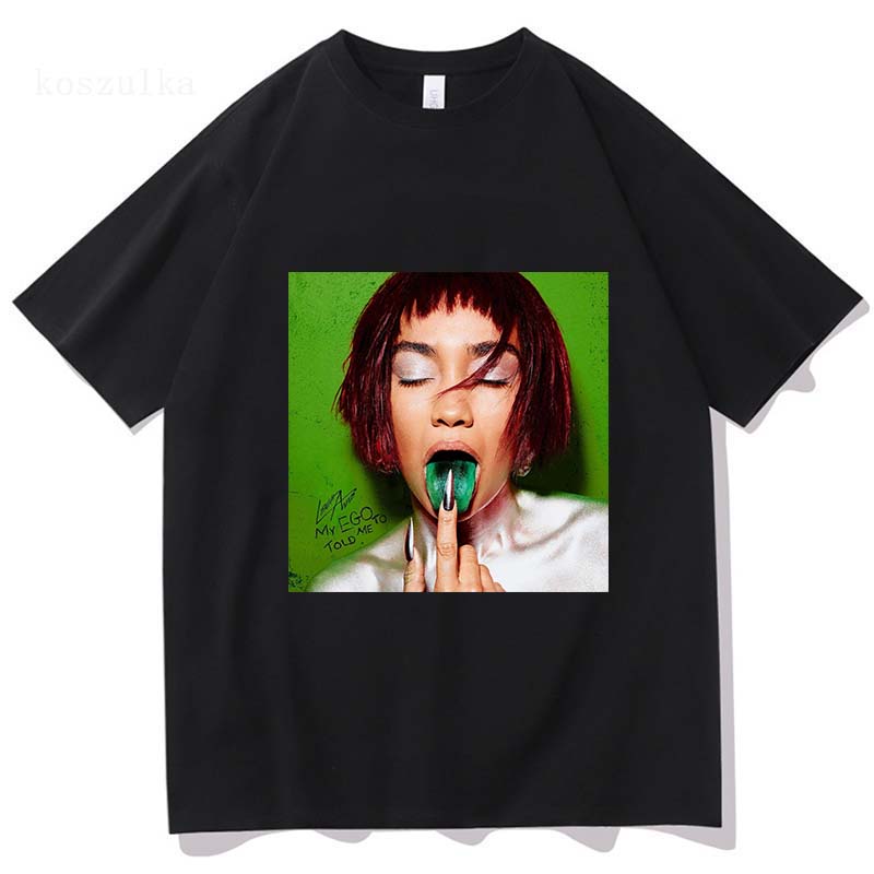 Fashion MY EGO TOLD ME TO Album Print Tshirt LeighAnne Pinnock Graphic Tshirts Loose Women T Shirt Streetwear Tees Tops