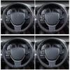 Car Steering Wheel Cover Soft Genuine Leather Anti-wear Steering Wheel Cover 100% Cowhide Braid With Needles Thread