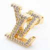 Used LOUIS VUITTON Pierce LV Iconic Strass M00609 metal/Rhinestone 3.2g Gold Accessories