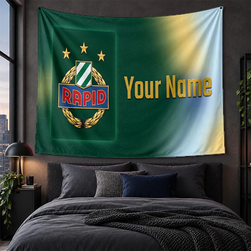Personalized Tapestry Wall Hanging Rapid Wien FC Pattern Art Background Cloth