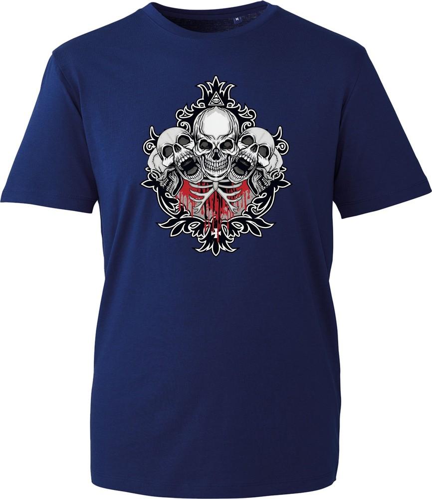 Unisex Gothic Skull T Shirt Unisexs Unisexs Black Graphic Tee Rock Biker Cotton Top S