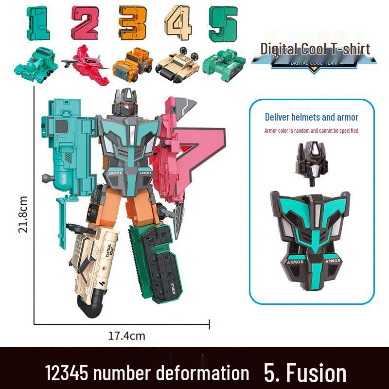 Children's Transforming Number Robot Toy Combiner – Assembled Autobot