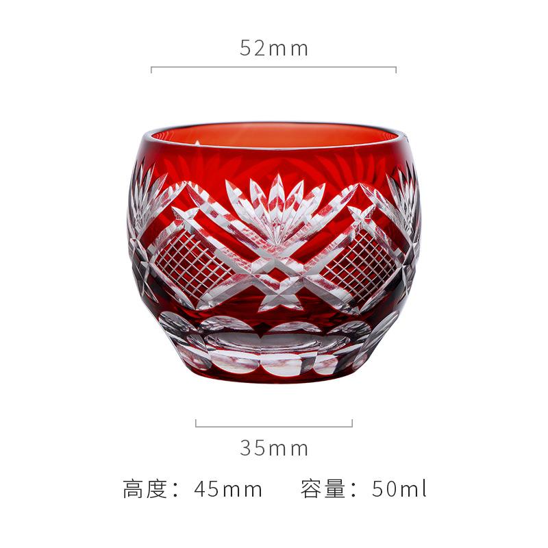 Japanese Edo Kiriko Sake Set Carved Glass Sake Cup And Decanter Luxury Sakeware 51-100ml