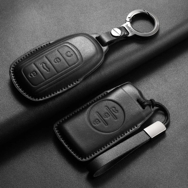 Leather Cars Key Case Cover Shell For Chery Omoda 5 Tiggo 8 Pro 9 Arrizo 5plus Tiggo 3 5X Plus Jaecoo J7 8 Exeed TXL Accessories