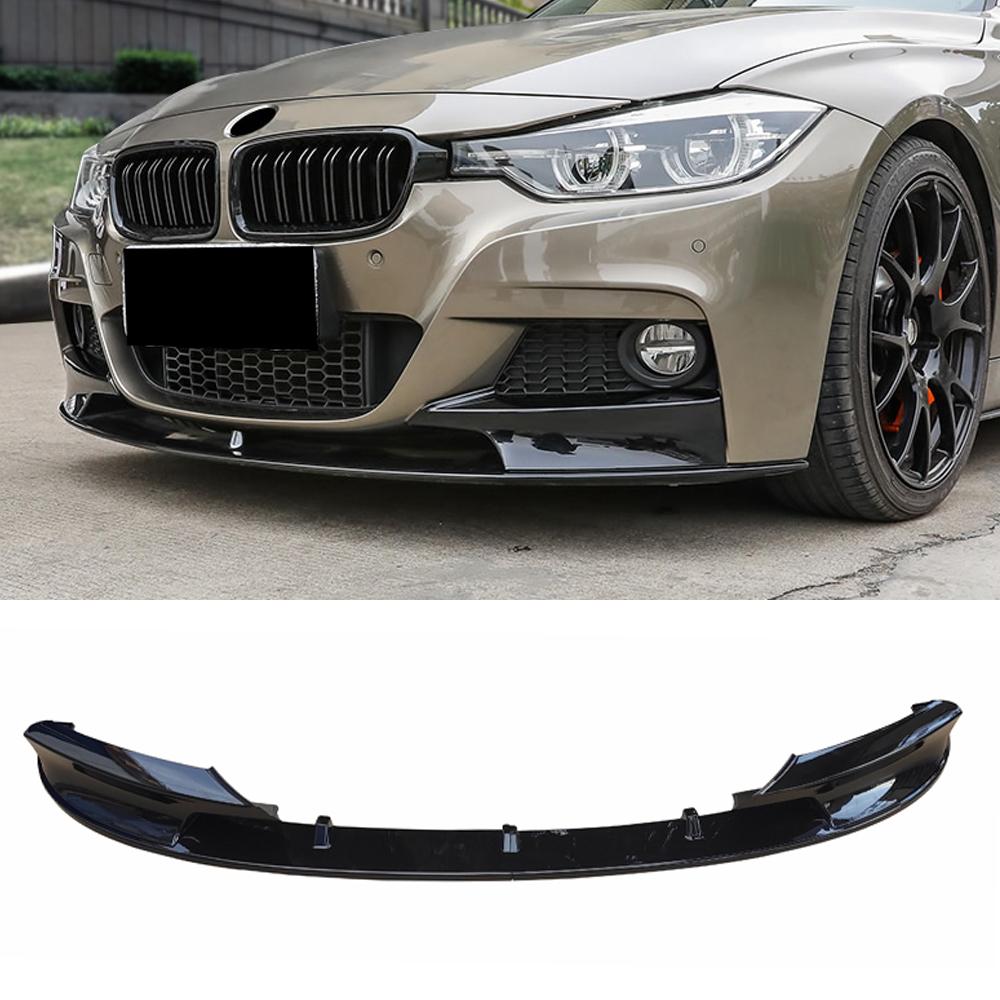 Spoiler Deflettori Labbra Sottoparaurti Anteriore Lucido Nero Aspetto Carbonio ABS Per BMW F30 F31 M Sport 2012 - 2018 Protezione Paraurti Serie 3