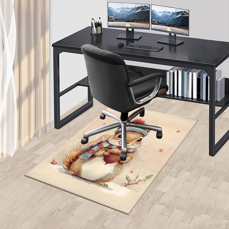 1PC squirrel winter Extra Large Non Slip Floor carpet, Office, family, bedroom, Studio   Large Area Rug Indoor Rugs, , Vibrant Colors
