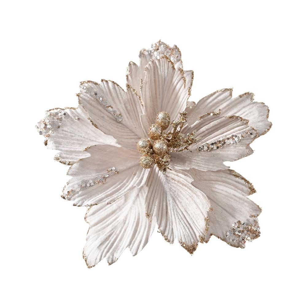 New Sequined Gold Powder Berry Christmas Flower Wholesale Christmas Tree Pendant Simulation Flower Party Ornament