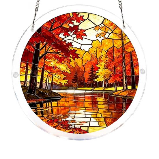 Acrylic Jigsaw Puzzle Suncatcher 83 Pcs DIY Puzzles Craft Kit for Adults Colorful Window Hanging Ornament for Women Men Home Garden Decor