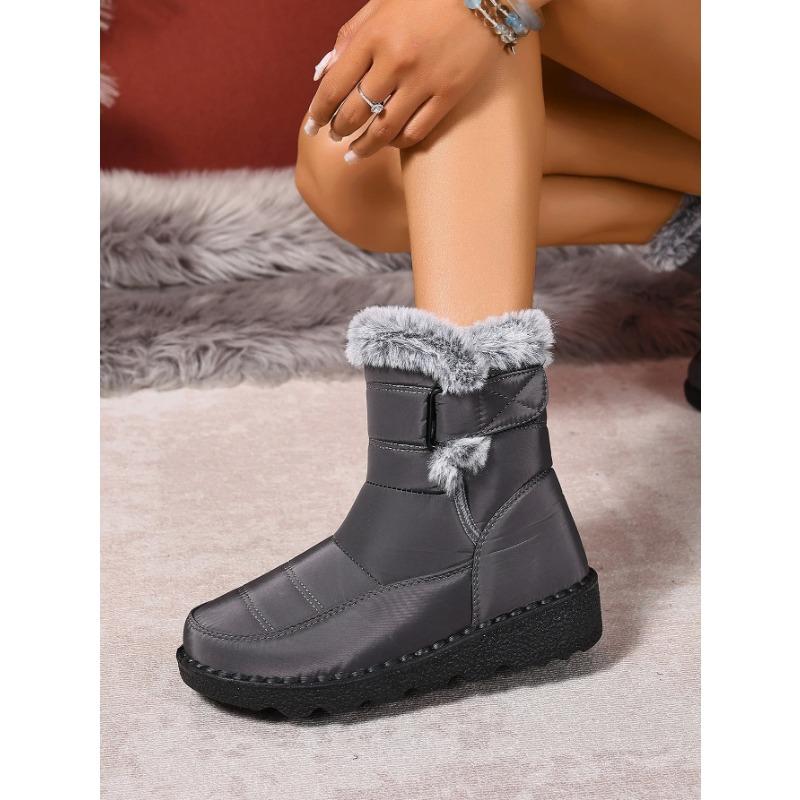 2025 Winter New Pure Color Women's Cotton Boots Fashion Anti-skid and Wear-resistant Warm and Comfortable Winter Women' Boots