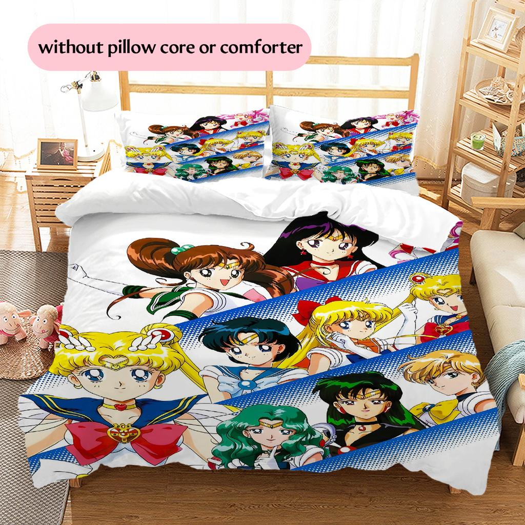 Sailor Moon Pink Dreamy Duvet Cover & Pillowcases, Sailor Moon Fan Bedroom Bedding, Perfect Gift.chl