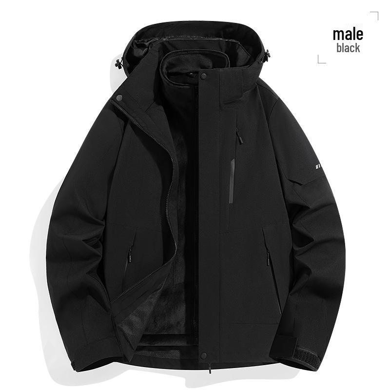 

«Унисекс-куртка «три в одном» из графена для активного отдыха — ветрозащитная, износостойкая, идеально подходит для походов» 2XL