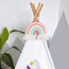 Makramee Regenbogen Wandbehang 8 Fäden Dekorativer Regenbogen für Wohnheim Kinderzimmer Heimdekorationen Babyparty Partyzubehör