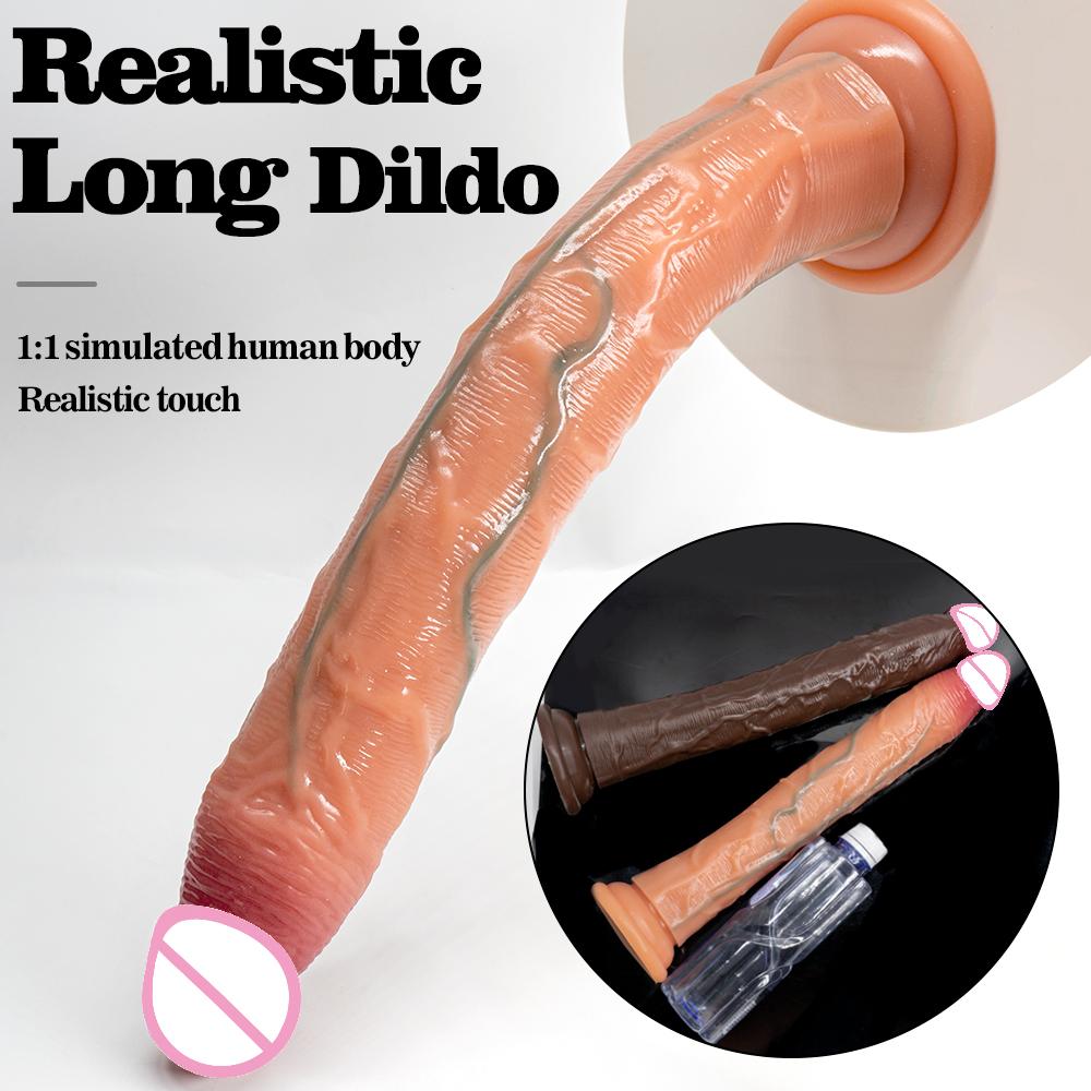 New Super Long Penis Soft Silicone Dildo Butt Plug Prostate Massager Huge Vagina Anal Dildo Suction Cup Adult Sex Toys for Unisex Clitoral Stimulation