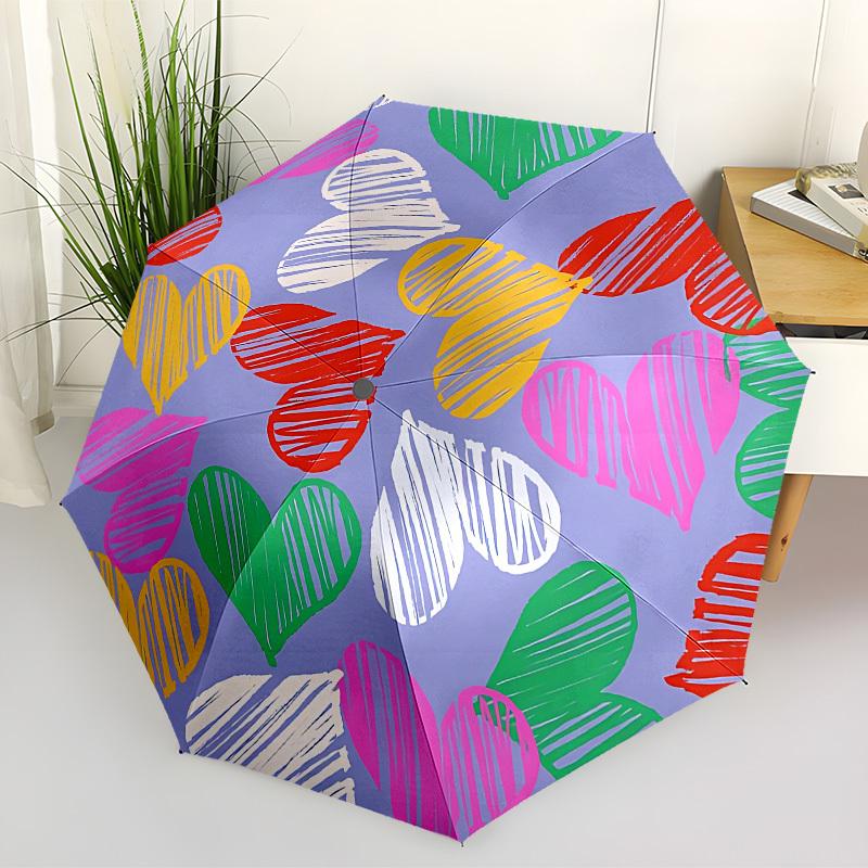 1pc Heart Print Automatic Open/Close Umbrella, 8-Rib Sturdy Frame, Umbrella for Travel, Everyday, Formal Events yy251126022