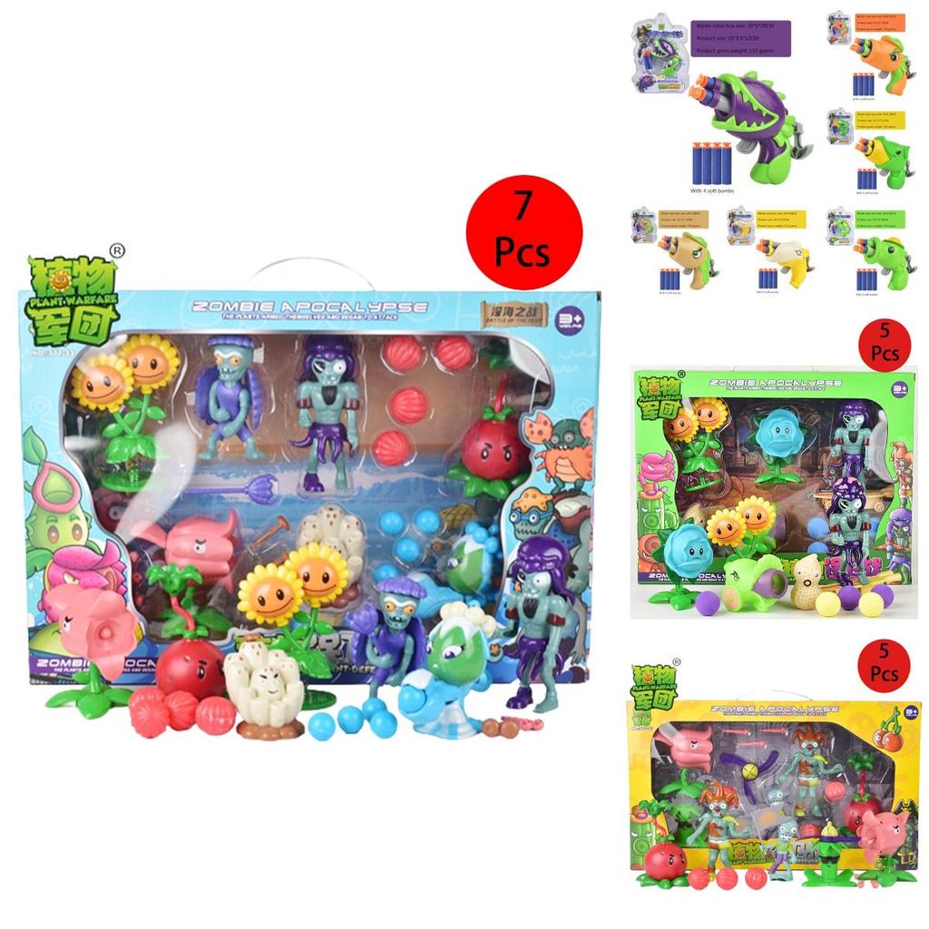 Plants Vs Zombie Peashooter Action Figure Dolls Set High Quality Kids Present