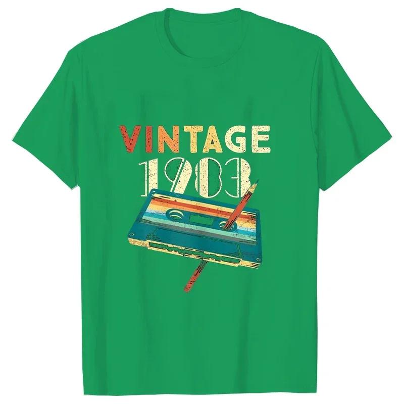 Unisex Tshirt Vintage 1983 Music Cassette 40th Birthday Gifts 40 Years Old T Shirts Summer Music Lover Graphic Harajuku Streetwear