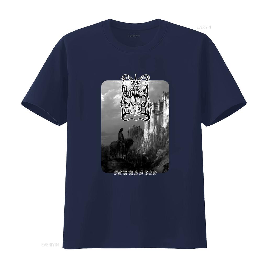 Dimmu Borgir For All Tid Schwarzes T-Shirt Gotisches Schloss Design Metal Band Merch vintage Gewaschen Weich Unisex Bequem Atmungsaktiv