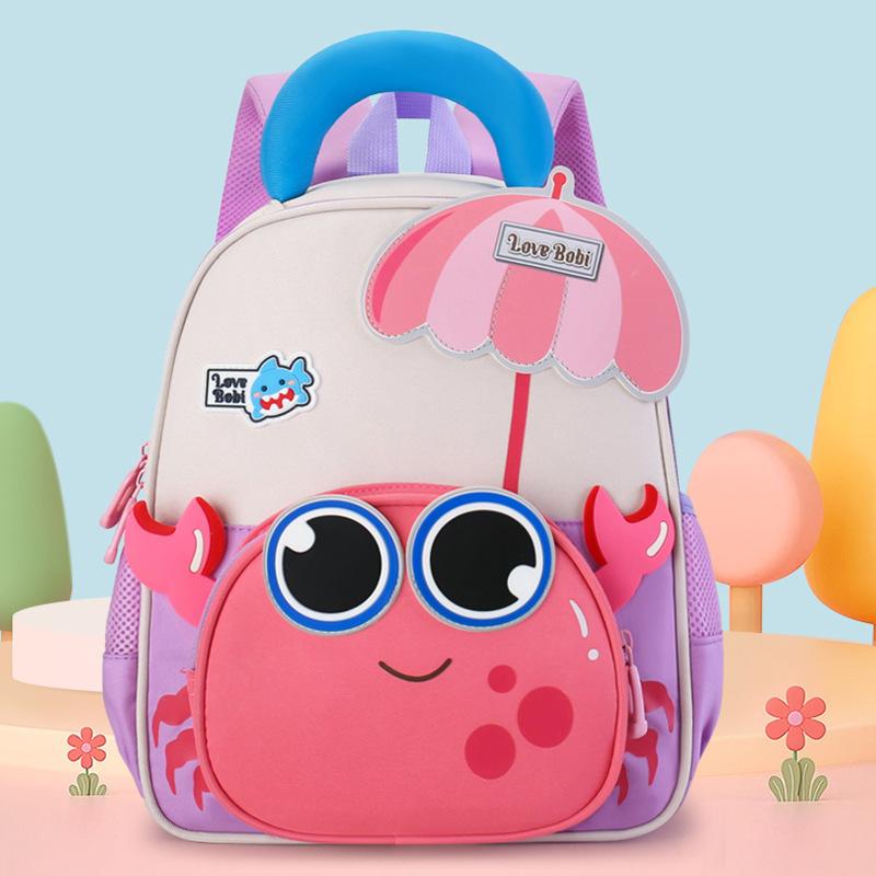 Schultasche neue Cartoon-Krabbe Liebe Kinder-Tasche 3-6 Jahre leichter vielseitiger Rucksack
