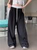 Women's Color Block Wide Leg Elastic Waist Quick-Dry Pants - Spring/Summer 2025, Loose Fit, Yamamoto Style