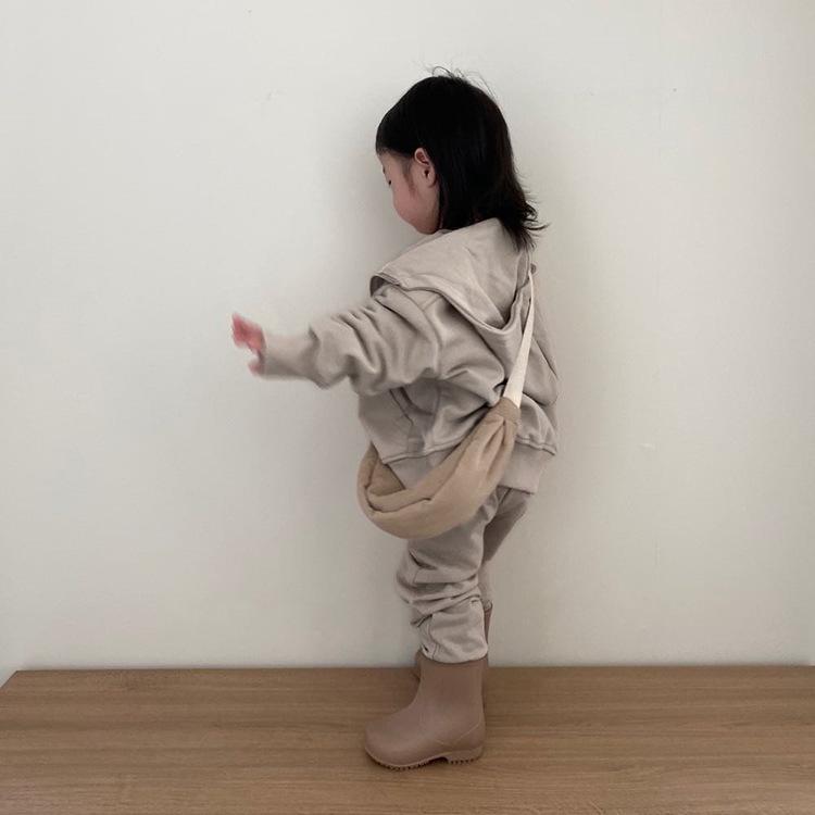 Children's Autumn Casual Korean Hoodie Set - Boys & Girls Two-Piece Long Sleeve Outfit
