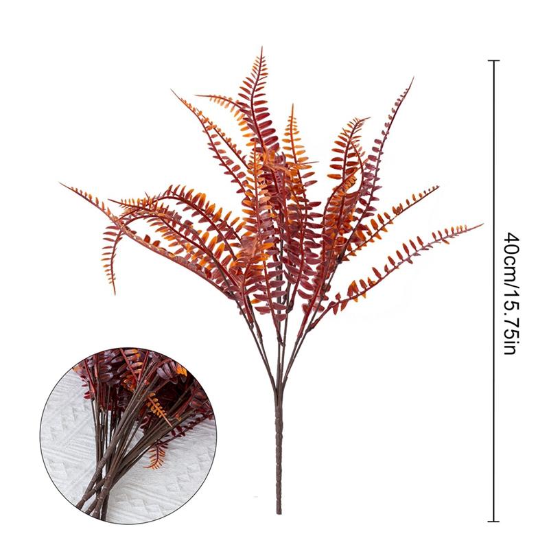 8/12 stk kunstige planter persiske bregner grønt gress falske planter kvister blader gress blomsterarrangement bryllupsfest hjemmedekor