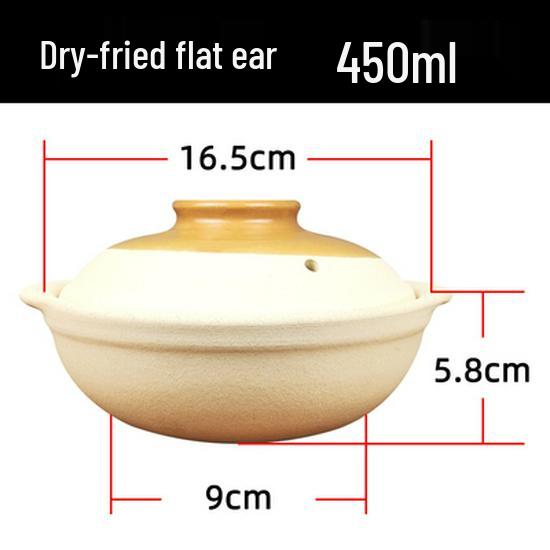 High-Temperature Resistant Unglazed Single-Handle Earthenware Clay Pot for Rice and Noodles