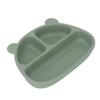 Baby Dinner Plate 3 Divided Grids Soft Silicone Falling Resistant Training Plates with Spoon Fork