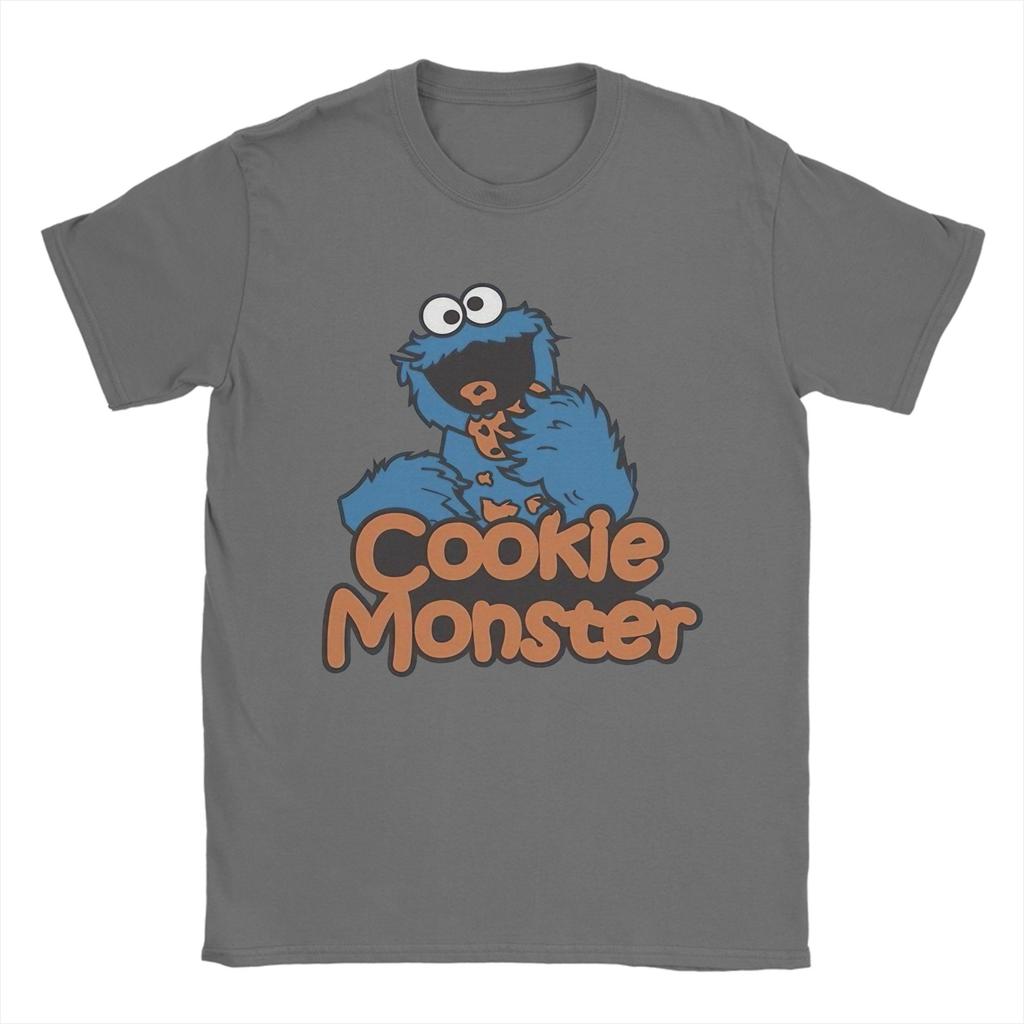 Cookie Monster Sesames Streets T Shirt for Unisex Women Pure Cotton Vintage TShirts Round Neck Tee Shirt Short Sleeve Tops