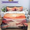 3pcs Chinese style Landscape 1Cover + 2Pillowcases, PillowInserts NotIncluded, Machine Washable, All - Season Use, Suitable for Bedroom Guest Room43