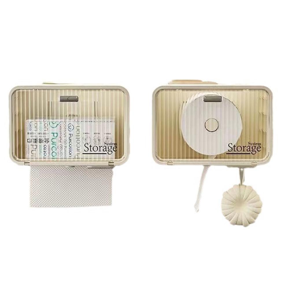 Wall Mounted Transparent Waterproof Tissue Box for Toilet Dormitory Bathroom Roll Paper Face Towel Storage Organizer