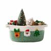 Xmas Theme Hand Woven Storage Basket Cotton Rope Small Item Storage Bin  Entryway
