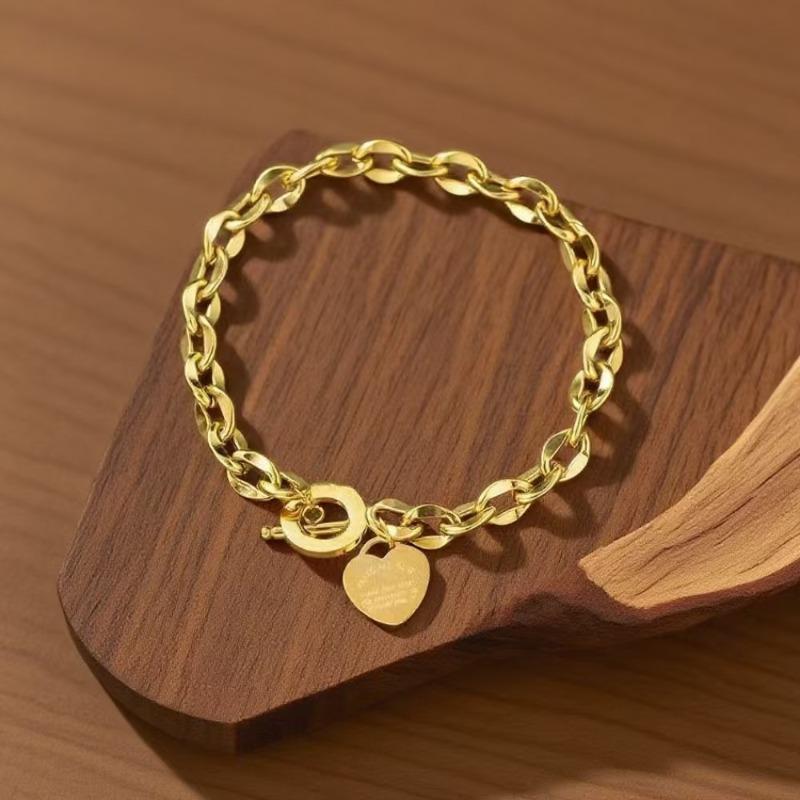 K Stainless Steel Love Bar Bracelet Women's Personality Jewelry Versatile Buckle Trendy Couple Jewelry Batch