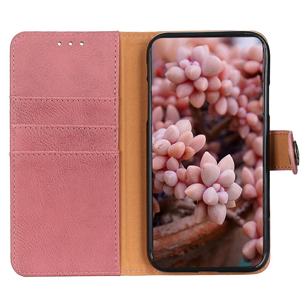 

For Motorola Moto G75 5G Wallet Case Cowhide Texture Leather Flip Phone Cover Khaki