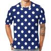 Summer Men's Crew Neck T-Shirt, Retro Polka Dot Print, Y2K Style, Gym T-Shirt, Breathable Beachwear, Novelty T-Shirt