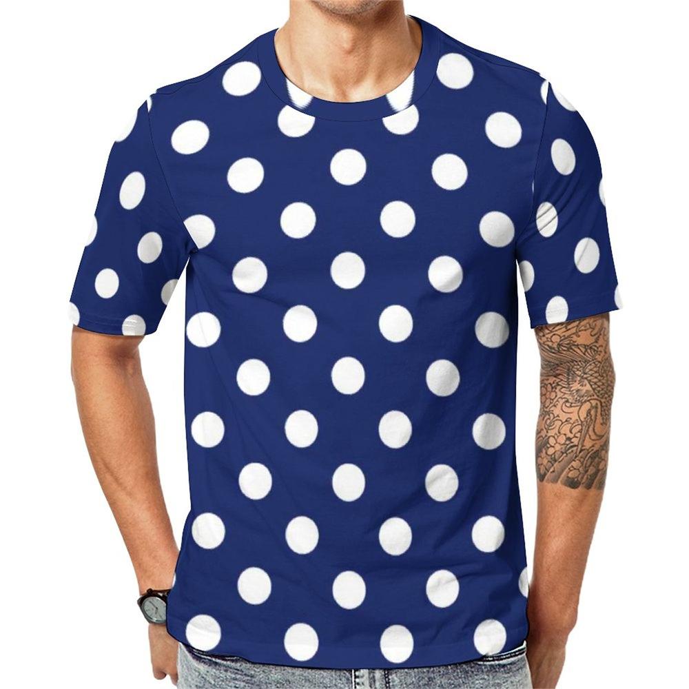 Summer Men's Crew Neck T-Shirt, Retro Polka Dot Print, Y2K Style, Gym T-Shirt, Breathable Beachwear, Novelty T-Shirt