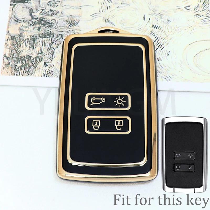 Car Key Case Cover 4 Button For Renault Koleos Kadjar Megane Talisman Captur Espace Clio - Tpu Keyring Car Accessories