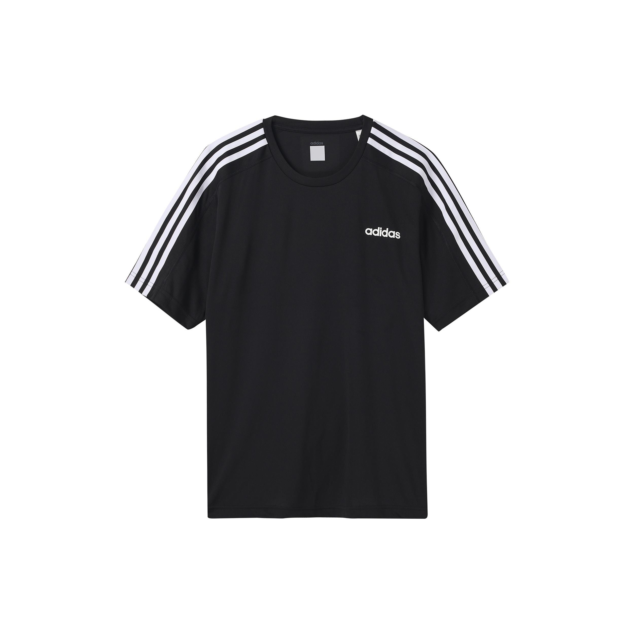 adidas D2M Tee Athleisure Casual Sports Short Sleeve Black Men s DT3043 M
