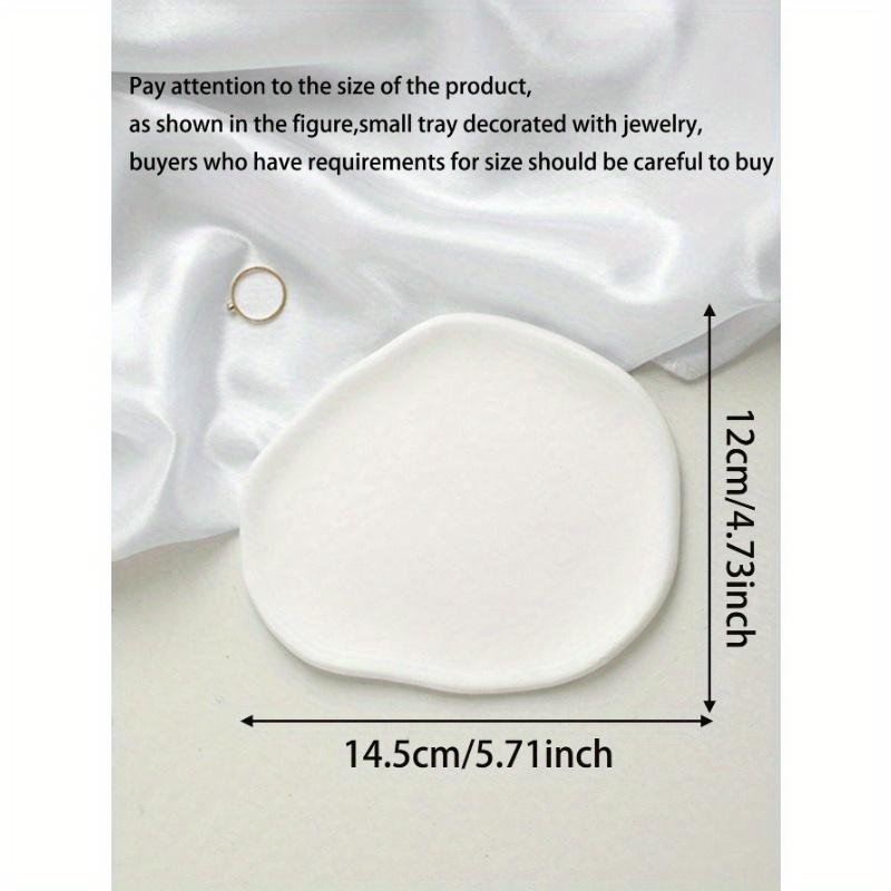 

1 шт. Простой и нерегулярный поднос для хранения в скандинавском стиле, гипсовый поднос для ювелирных украшений, фотодекор, реквизит для фотосъемки, предметы для дома one-size белый