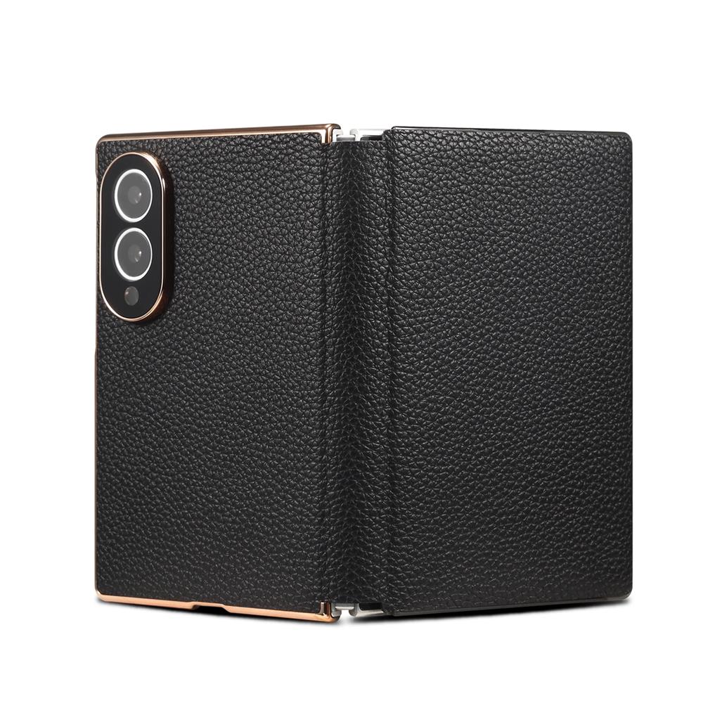 Luxury Genuine Premium Cow Leather Magnetic Wallet Case for Samsung Galaxy Z Fold 8 Wide Fold 8 Ultra Cover Plating Bumper Funda