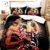 Set Biancheria da Letto 3D Eddie Van Halen Copripiumino Set Letto Coperta Copricuscino Piumone Matrimoniale Queen Size Ragazzi Adulti