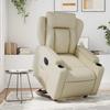 Electric Recliner Chair with Rising Assistance Cream Artificial Leather