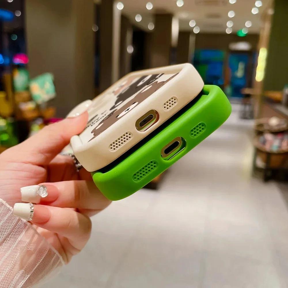 Cartoon Cute Bear Phone Case For iPhone 16 Case iPhone 11 12 13 14 15 Pro Max XR XS X 7 8 15 16 Plus Candy Silicone Soft Cover