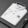 Men's Embroidered Shirts Short Sleeve Shirt Top Casual Lapel T-shirt Men Breathable Lightweight T Shirt