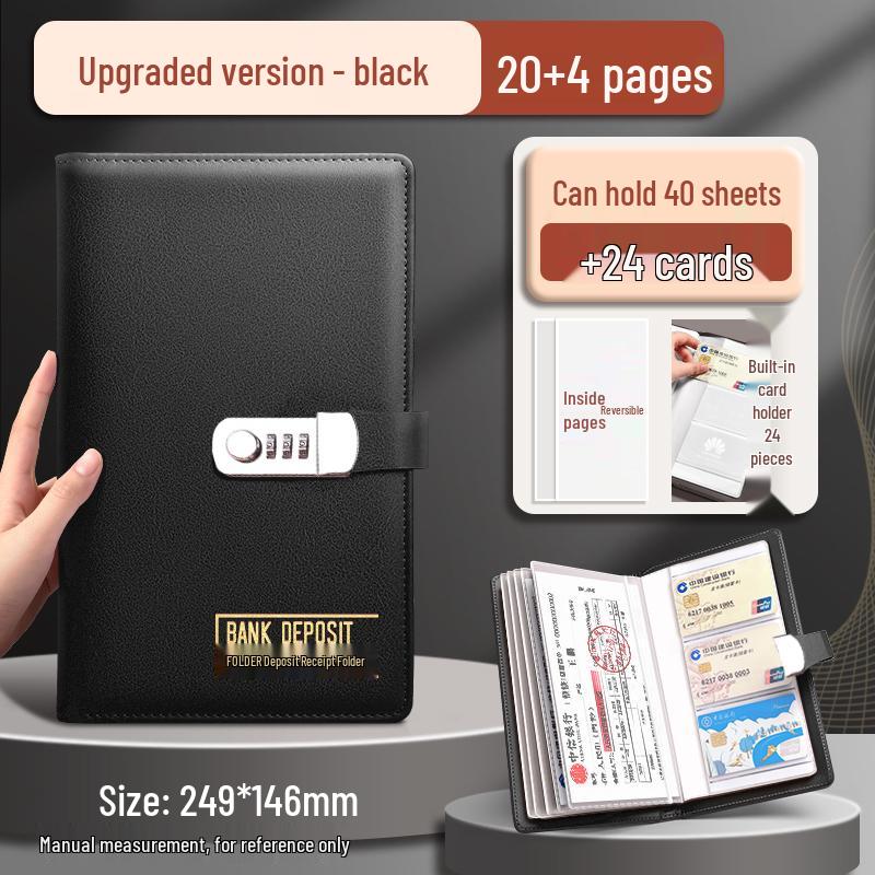 Password-Protected Deposit Book Holder with Combination Lock