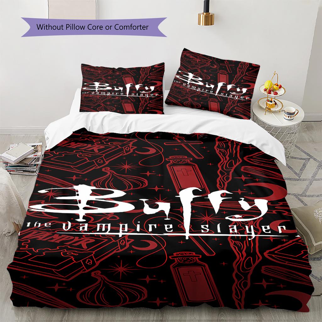 Biancheria da letto con motivo Buffy l'ammazzavampiri, Set copripiumino Copripiumino Federa Regalo di Compleanno per la Casa (1 * copripiumino + 2 * federa, senza nucleo)