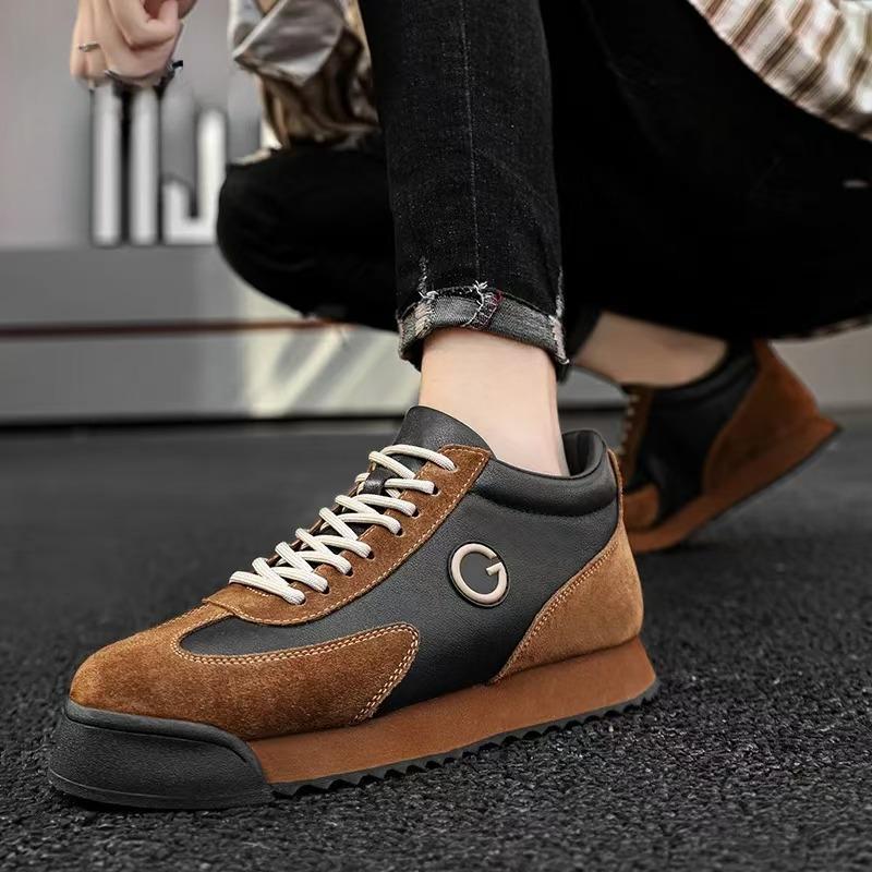 Fashion Men's Shoes 2024New Autumn Fashion Leather Casual Shoes British Style Luxury Brand Board Shoes Platform Sneakers Chaussure Homme