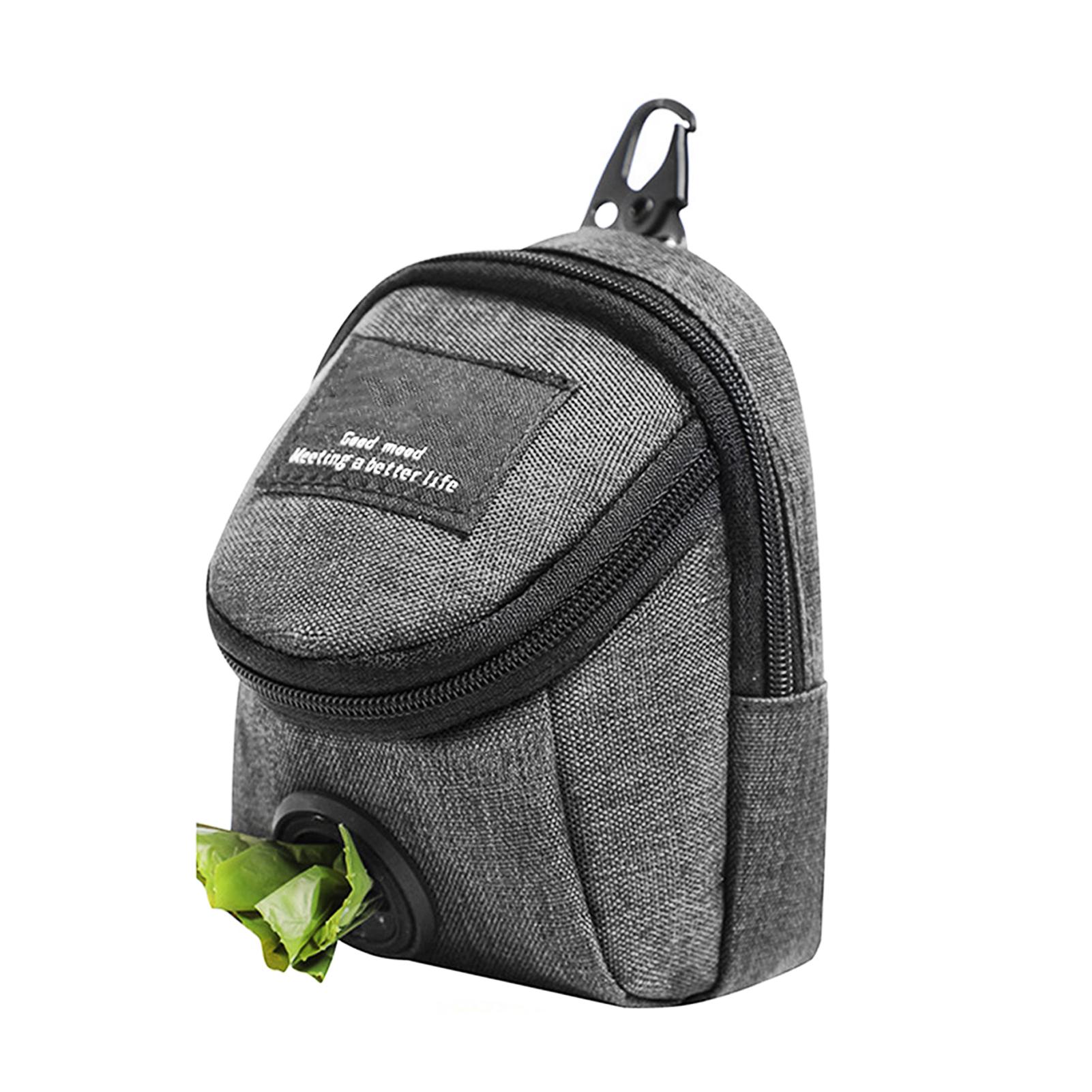 

Многофункциональный держатель для пакетов для собачьих отходов, диспенсер для пакетов для мусора на молнии, портативная сумка для лакомств для собак для прогулок на улице серый