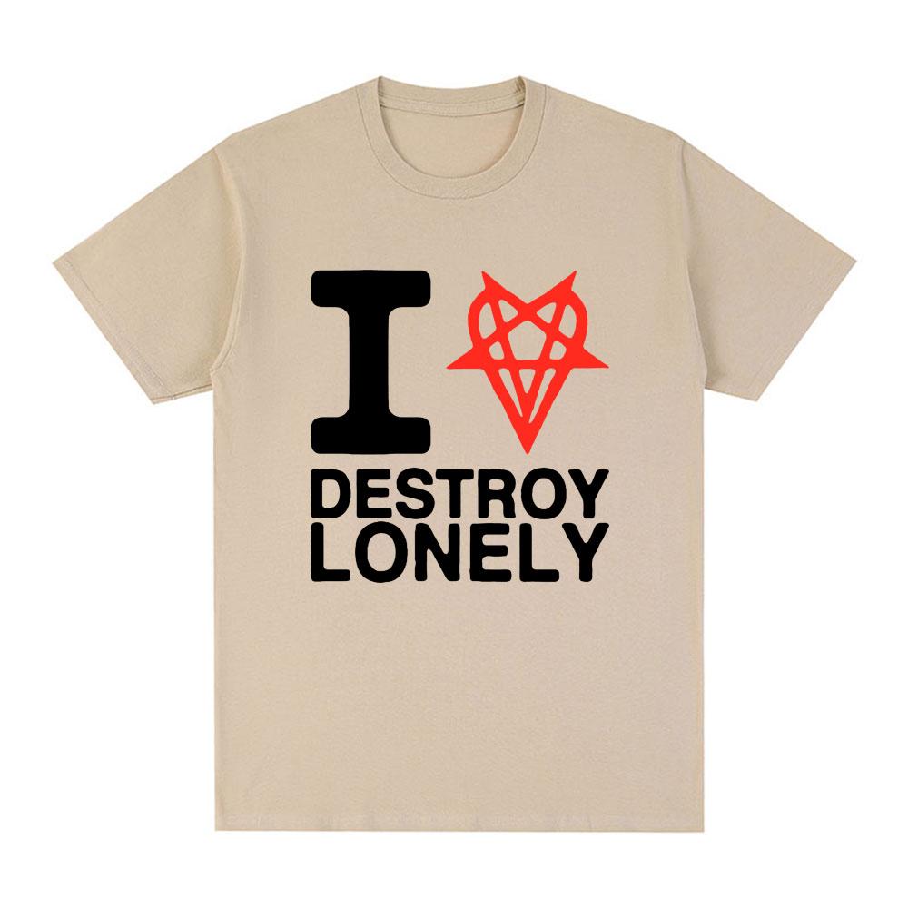 I Heart Love Destroy Lonely T Shirt Unisex Women Clothing Fashion Harajuku Opium Tshirt 100 Cotton Casual Cozy Oversized Tshirts