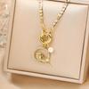 Hot Sale Gold Plated Animal Hip Hop Hummingbird Bird Pearl Pendant Necklace New Fashion Man Woman Casual Vacation Jewelry Gift